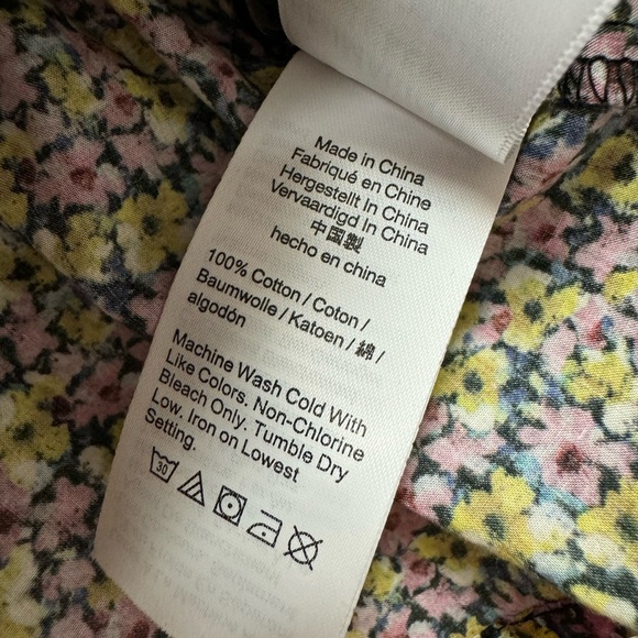 J. Crew Liberty Square Neck cinched waist busy Izzy print floral blouse top, 4 - Picture 7 of 10